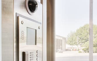 Video Intercom System being used at business entry for access control