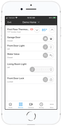 Control garage door with the mobile app