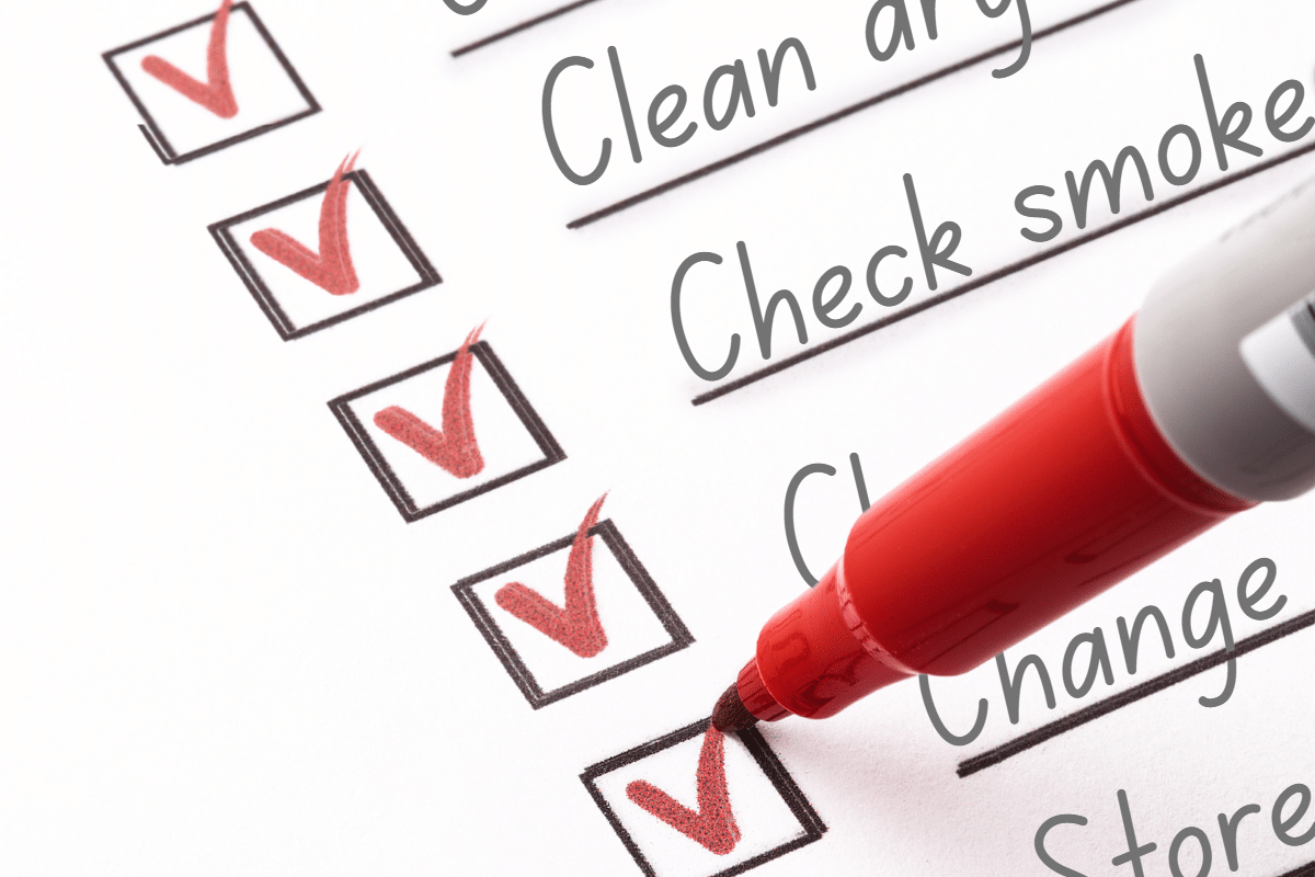 a depiction of a spring cleaning safety checklist