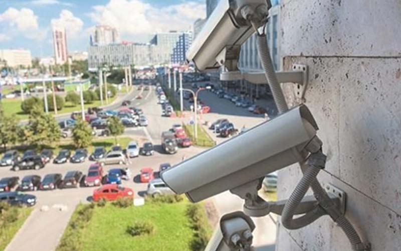 Image of outdoor secruity camera placement overlooking business parking lot